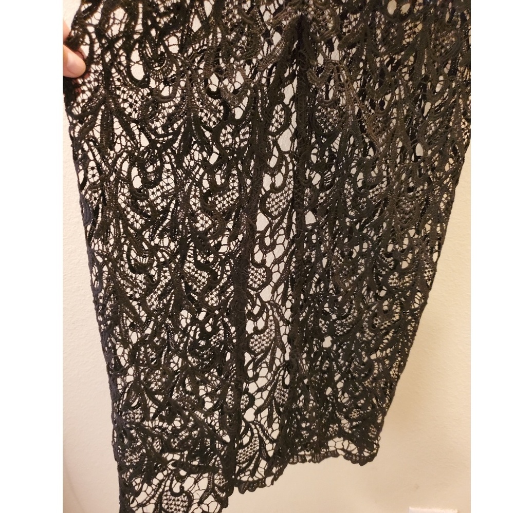 Papaya long black lace skirt